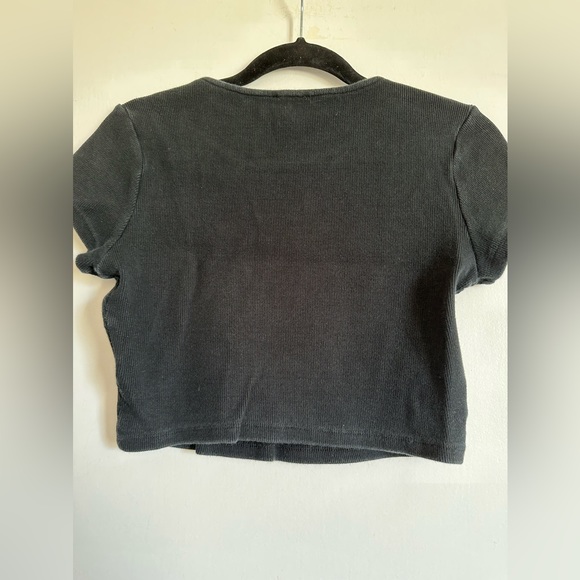 Princess Polly Black Ribbed Cropped Classic T-Shirt size 8 EUC - Picture 5 of 7
